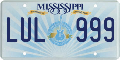 MS license plate LUL999
