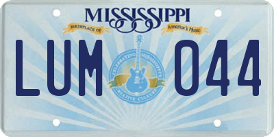 MS license plate LUM044