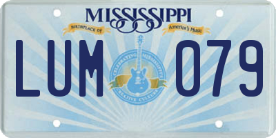 MS license plate LUM079