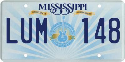 MS license plate LUM148