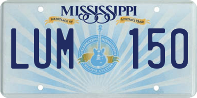 MS license plate LUM150