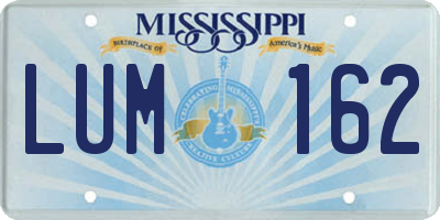 MS license plate LUM162