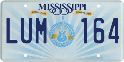 MS license plate LUM164