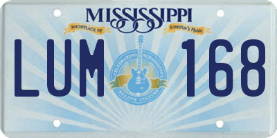 MS license plate LUM168