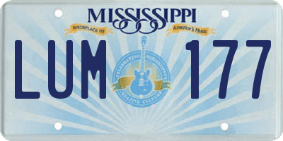 MS license plate LUM177