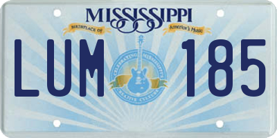 MS license plate LUM185