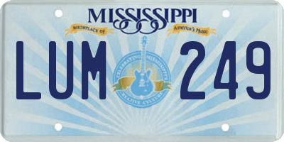 MS license plate LUM249