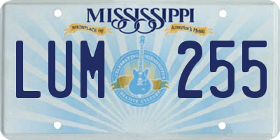 MS license plate LUM255