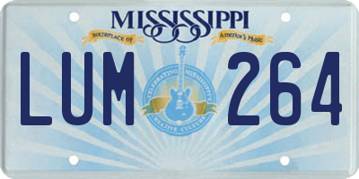 MS license plate LUM264