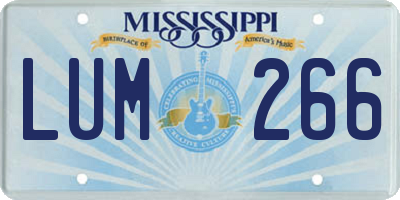 MS license plate LUM266