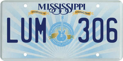 MS license plate LUM306