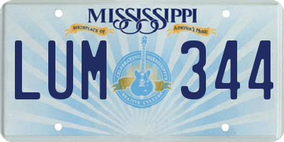 MS license plate LUM344