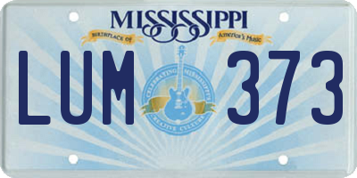 MS license plate LUM373