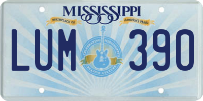 MS license plate LUM390