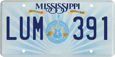 MS license plate LUM391