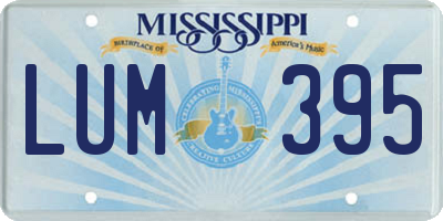 MS license plate LUM395