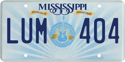 MS license plate LUM404