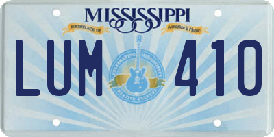 MS license plate LUM410