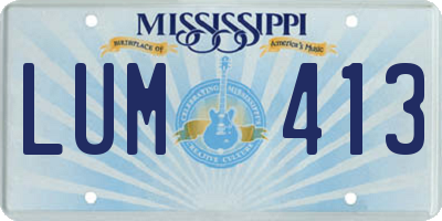 MS license plate LUM413