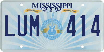 MS license plate LUM414