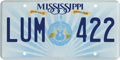 MS license plate LUM422