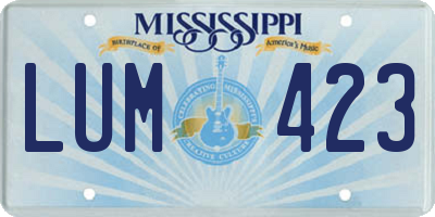 MS license plate LUM423