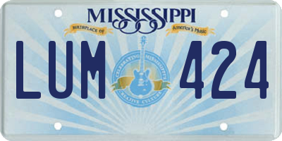 MS license plate LUM424