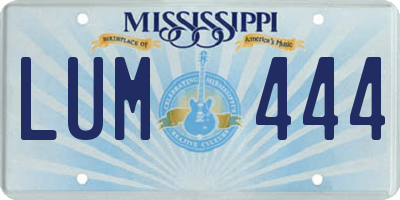 MS license plate LUM444