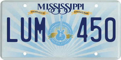 MS license plate LUM450