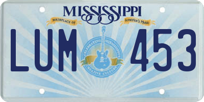 MS license plate LUM453