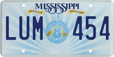 MS license plate LUM454