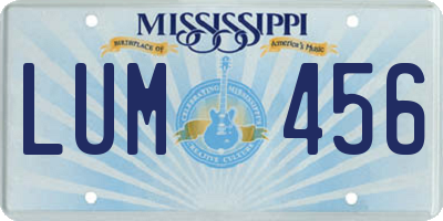 MS license plate LUM456