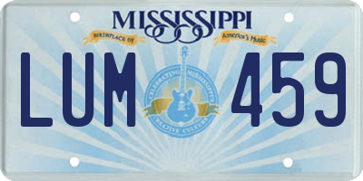 MS license plate LUM459