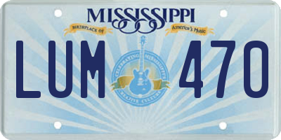 MS license plate LUM470