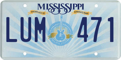 MS license plate LUM471