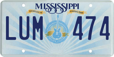 MS license plate LUM474