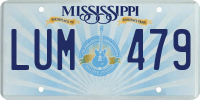 MS license plate LUM479