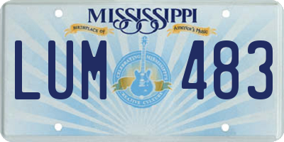 MS license plate LUM483
