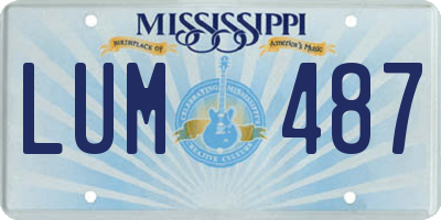 MS license plate LUM487