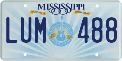 MS license plate LUM488