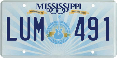 MS license plate LUM491