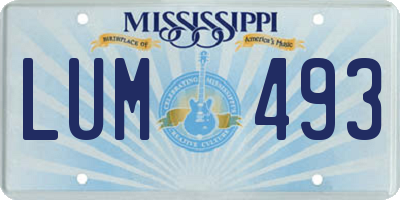 MS license plate LUM493