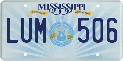 MS license plate LUM506