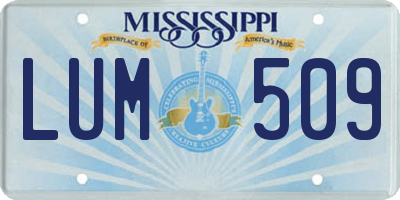 MS license plate LUM509