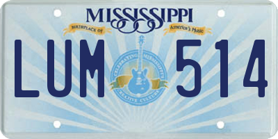 MS license plate LUM514