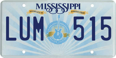 MS license plate LUM515