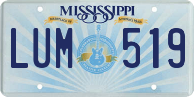 MS license plate LUM519