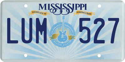 MS license plate LUM527