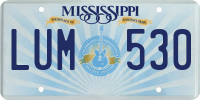 MS license plate LUM530