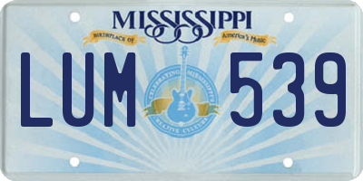 MS license plate LUM539